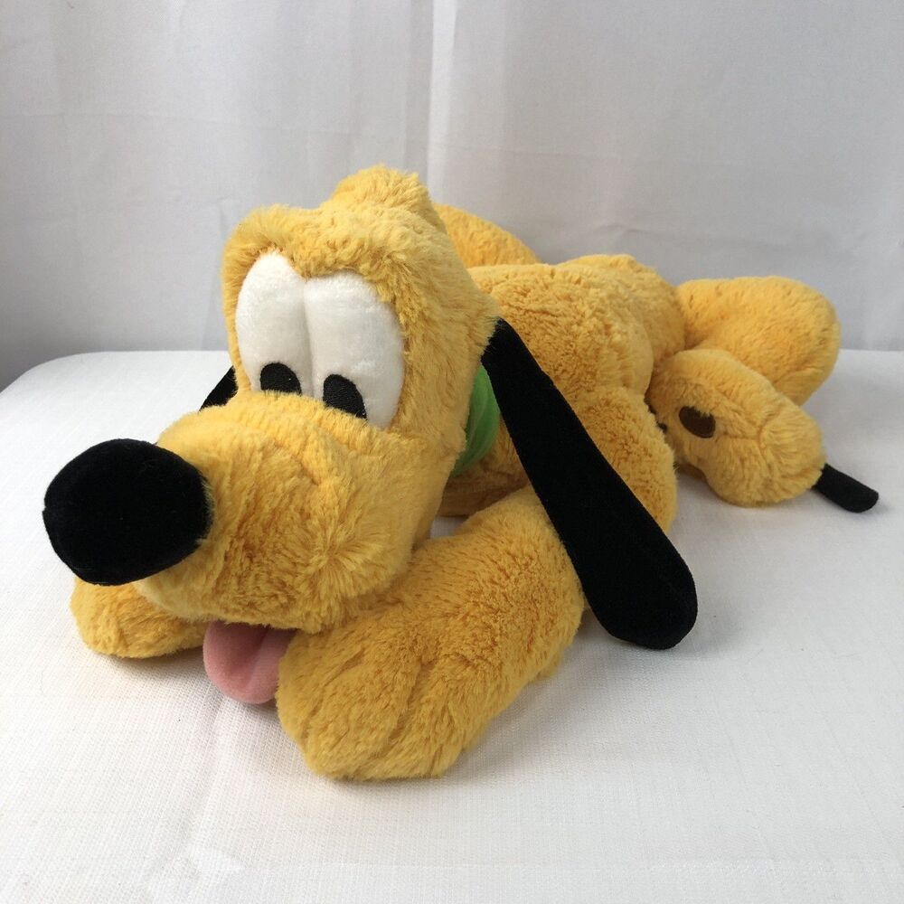 Authentic Disney Store Original Pluto Plush 16” Laying Down Stuffed Animal Dog